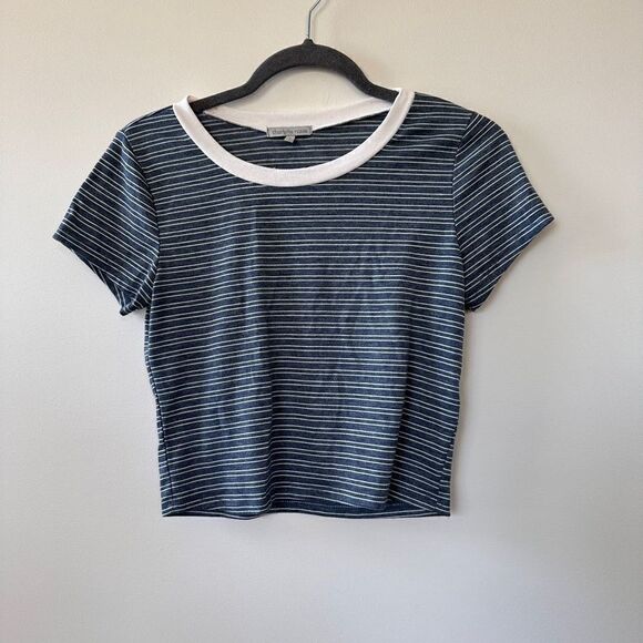 Y2K Blue Striped Crop Top Small - Picture 7 of 10
